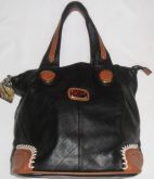 Bolsa couro ecologico Preta com Marrom